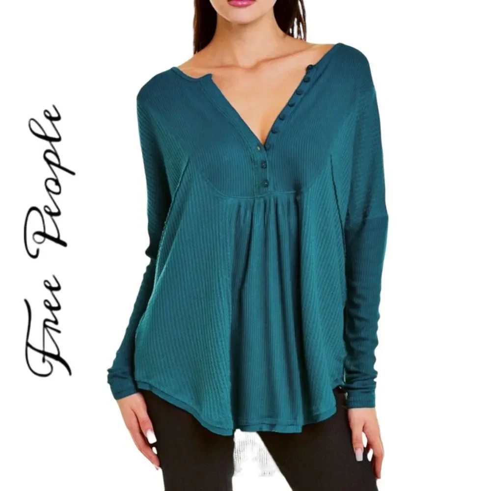 NWT Free People Movement Leo Henley Long Sleeve Shirt